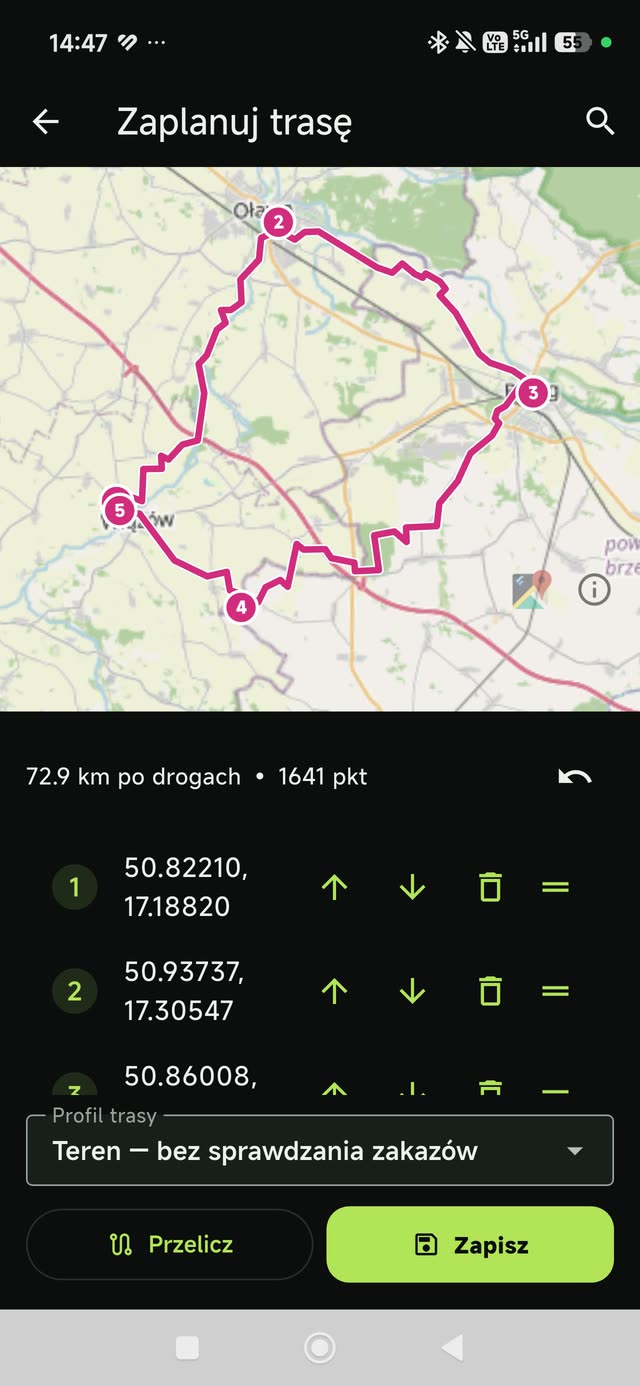 Trakio pozwala przygotować trasę przed wspólną wyprawą.